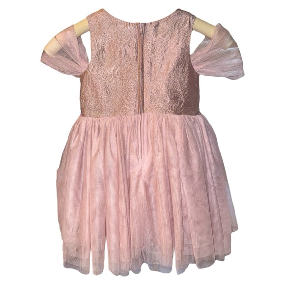 Bonnie Jean Girls 2T Pink Glitter Tulle Dress Formal Party Wedding NWT - Picture 6 of 9